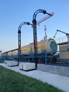 Монтаж страховочных систем на сливной железнодорожной эстакаде
